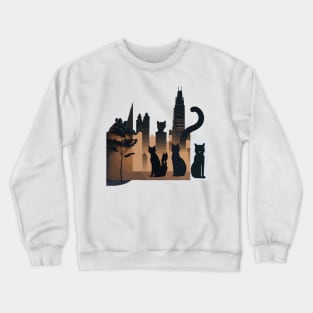 Minimalist-Street-Cats Crewneck Sweatshirt